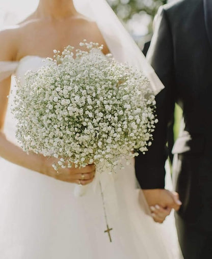 JIFTOK Babys Breath Artificial Flowers, 180 Pcs Fake Flowers Gypsophila Bouquet Fall Flowers Artificial for Decoration, Real Touch Silk Flower for Wedding Christmas DIY Party Home Garden Office(White)