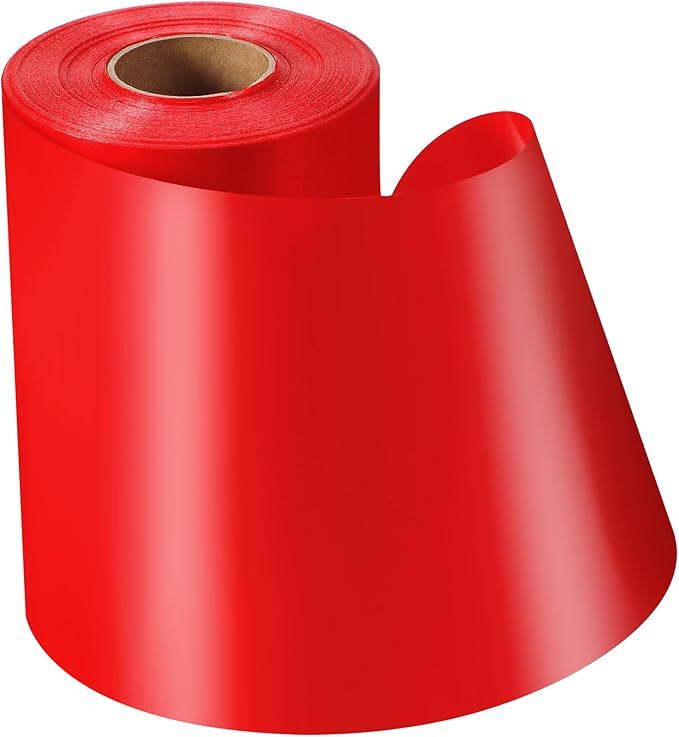 Syhood Outdoor Leaf Ribbon Floral Satin Ribbon for Crafts Aspidistra Waterproof Holiday Outdoor Decoration(6 Inch X 54 Yards,Red)