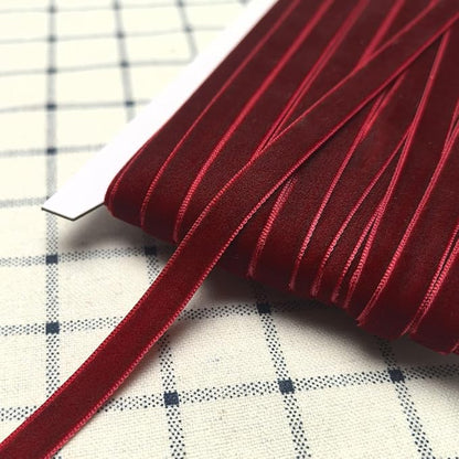 Chenkou Craft Dark Red 25 Yards 3/8" Velvet Ribbon Lots Bulk (Dark red, 3/8"(10mm))