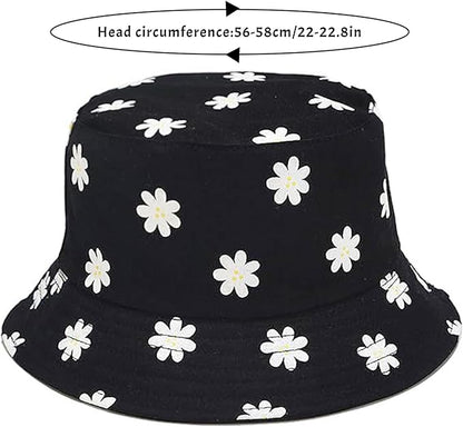 Malaxlx Unisex Bucket Hat Beach Sun Hat Aesthetic Fishing Hat for Men Women Teens, Reversible Double-Side-Wear