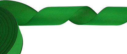 Solid Grosgrain Ribbon 25 Yard Each Roll 100% Polyester Woven Edge (1/1-2", Green)