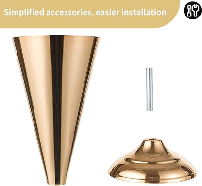 2 Pcs Tabletop Metal Wedding Flower Trumpet Vase, 9.8 inch Table Decorative Centerpiece, Artificial Flower Arrangements for Anniversary Ceremony Party Birthday Event Aisle Home Decoration (Gold)