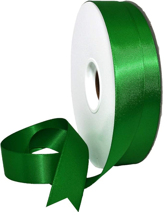 Morex Ribbon Double Face Satin Ribbon 7/8" X 50 YD Emerald Ribbon for Gift Wrapping, Birthday Gift Cards, Satin Dress for Women, Silk Ribbons for Crafts, Wedding Gifts for Couple