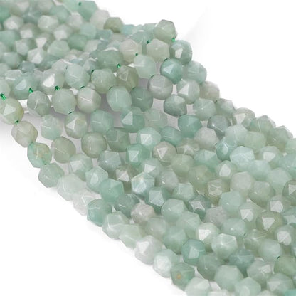 Faceted Natural Green Aventurine Jade Stone Round Beads 6mm 36cm/Strand for Jewelry Making