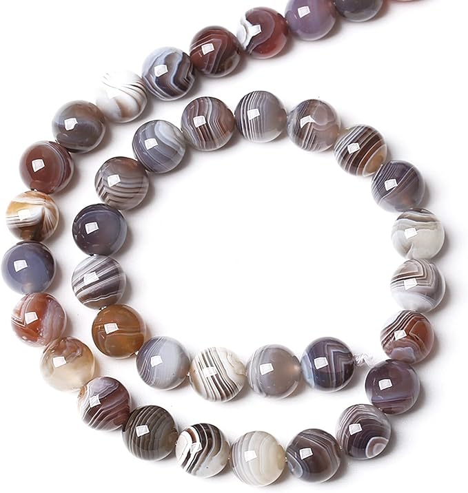 8MM 46PCS Natural Gemstone Stone Botswana Sardonyx Agate Beads for Jewelry Making DIY Bracelet
