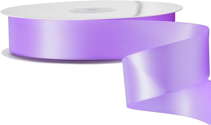 LIUYAXI Light Purple Double Faced Satin Ribbon, 1" X Continuous 25 Yards, Ribbons Perfect for Gift Wrapping Wedding Bouquet Decor DIY Craft Bow Making & Other Projects