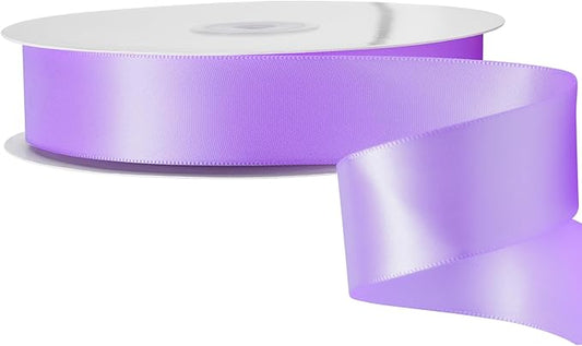 LIUYAXI Light Purple Double Faced Satin Ribbon, 1" X Continuous 25 Yards, Ribbons Perfect for Gift Wrapping Wedding Bouquet Decor DIY Craft Bow Making & Other Projects