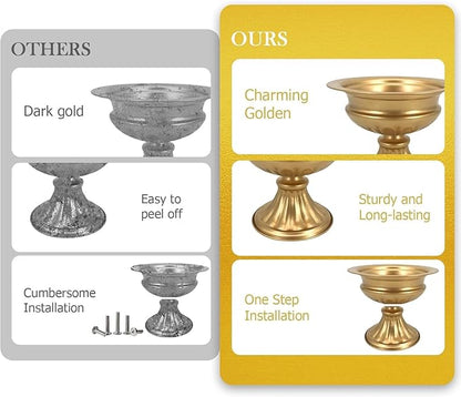 Metal Vases for Table Centerpieces 10 Pcs 4.7 Inch Gold Vases Golden Compote Pedestal Vase,Gold Vases for Centerpieces Flower Holders Center Pieces for Weddings Party Anniversary Decorations