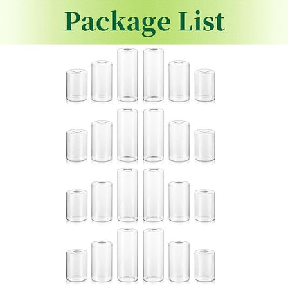 Small Glass Bud Vases for Centerpieces – Hewory 24pcs Clear Blown Single Flower Vases Bulk, Modern Mini Cylinder Vase Set for Wedding Anniversary Birthday Party Events Home Living Room Table Decor