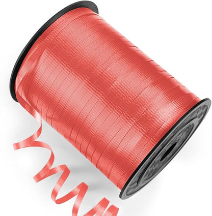500 Yards Curling Ribbon Red, 1/5" Wide Crimped Red Curling Ribbons - Perfect for Gift Box Wrapping, Florist Flowers, Birthday Party Decorations, and Balloon String for Halloween, Christmas