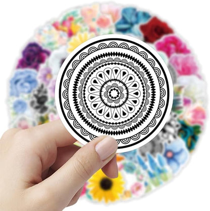 100pcs Cute Flower Stickers Waterproof Vinyl Stickers Flower Stickers for Notebooks Diaries Greeting Cards Notebooks Gift Decorations Water Bottles DIY Crafts