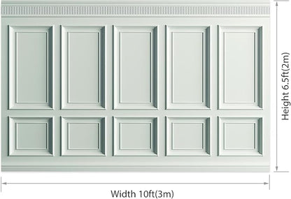 AOFOTO Vintage Room Inside Backdrop Classic French Frame Light Green Walls Photo Background for Wedding Bridal Shower Party Banner Home Headboard Decor Wall Photo Studio Booth Props 10x6.5ft