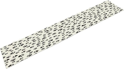 Dog Paws Table Runner,Cartoon Cute Black White Animal Footprints Abstract Tablecloth Burlap for Hotel Indoors Outdoor Dining Room Kitchen Home Decor,W13X L60 in