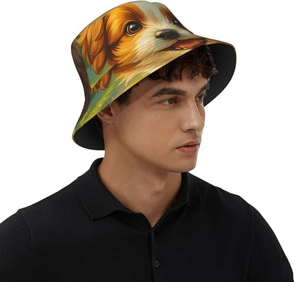Rustic Autumn Cows and Pumpkins Bucket Hat Novelty Sun Hats Trendy Fisherman Cap for Men and Women