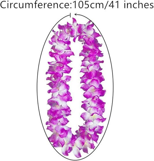 ALIMITOPIA Hawaiian Hula Leis Dance Wreath Garland Artificial Flowers Fabric Neck Loop for Luau Party Costumes (Purple;4pcs)