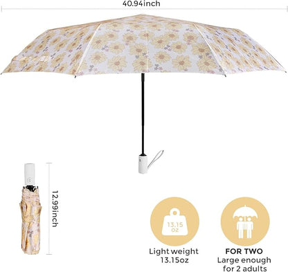 Umbrella Windproof Travel Umbrellas for Rain - Easy Auto Open Close, Durable & Compact Umbrella, Strong Metal Frame, Windproof and Waterproof Umbrella for Travel