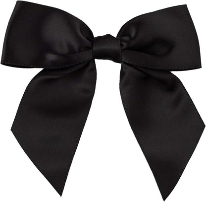 7Rainbows 20pcs Boutique 4.5" Black Satin Ribbon Bows for Craft Sewing Scrapbooking Wedding and Gift Wrapping