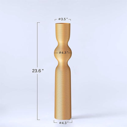 Gold Resin Floor Vase, 23.62'' Tall Decorative Vase, Ideal for Dried Pampas Grass & Home Decor, Modern Tall Floor Vase for Living Room/Entryway