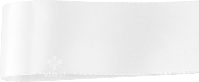 MEEDEE White Satin Ribbon 2 Inch White Ribbon Lux Double Faced Ribbons by 25 Yards Silk Ribbons for Gift Wrapping, Crafts, Satin Weddings, Flower Bouquet, Holiday Decorating