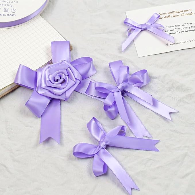 Lilac Satin Ribbon, 1/2 Inch X 50 Yards, Premium Polyester, Wedding & Special Occasions, Purple