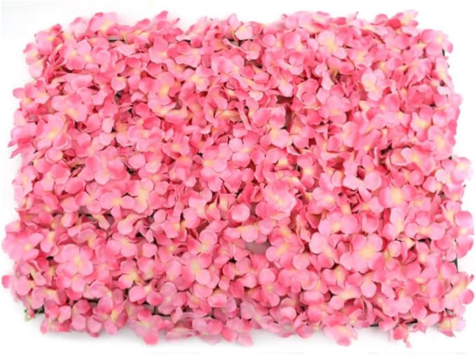 10Pcs 16"x 24" Artificial Flower Wall Panels,Flower Wall Mat Silk Flower Panels for Outdoor Garden Backyard Fence Fence Privacy Screen and Indoor Wall Decor (10Pcs Pink)