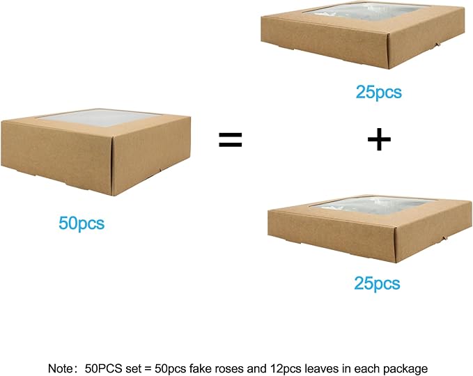 JOYLEX Artificial Flowers Realistic Roses, 50pcs Real Looking Fake Roses with Stem for DIY Wedding Bouquets Centerpieces Bridal Shower Party Home Romantic Decorations (Regular 3" - 50pcs, Green)