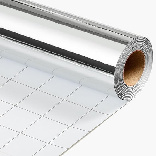 Merture Metallic Silver Wrapping Paper Roll - 17 In X 32.8 Ft(46.5 sq.ft.) Solid Color Silver Gift Wrap with Cutting Lines for Christmas, Wedding, Birthday, Valentines Day, Mothers Day, Baby Shower