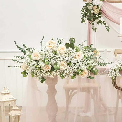 100PC Baby Breath Artificial Flowers - Babies Breath Flowers Artificial Bulk Faux Flowers Bouquet White Flores Real Touch Fake Flowers Arrangements Wedding Centerpieces Tables Decorations