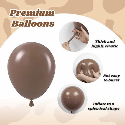 60pcs Cowboy Balloons, Brown Slate Blue Dusty Blue Sand White Latex Western Balloons for Farm Cowboy Western Baby Shower Birthday Party Decorations