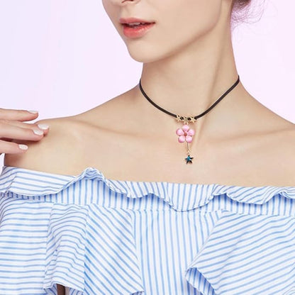 30 pcs Gold Plated Enamel Cherry Blossoms Flower Charms Pendan Cute Small Flower Pendants for Jewelry Making Kit Bracelet Necklace Earrings Keychain DIY Crafts Crafting