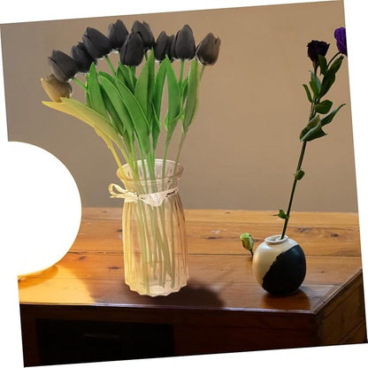 TOYANDONA Nordic Style Glass Vase Amber Hydroponic Bottle Decorative Flower Container for Desktop Home Office Festival Display with Premium Craftsmanship and Modern Minimalist Design