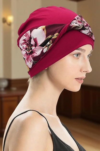 XYIYI Knot Chemo Headwear for Womens Cancer Patients, Stretchy Chemotherapy Headwraps Beanie Hats
