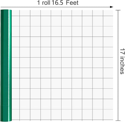 Merture Metallic Dark Green Wrapping Paper Roll - 17 In X 16.4 Ft(23.3 sq.ft.) with Grid Cutting Lines