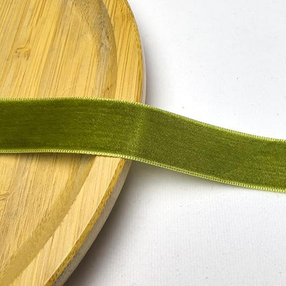 Chenkou Craft 25 Yards 3/4" Velvet Ribbon Total 30 Colors Assorted Lots Bulk (Olive, 3/4"(20mm))