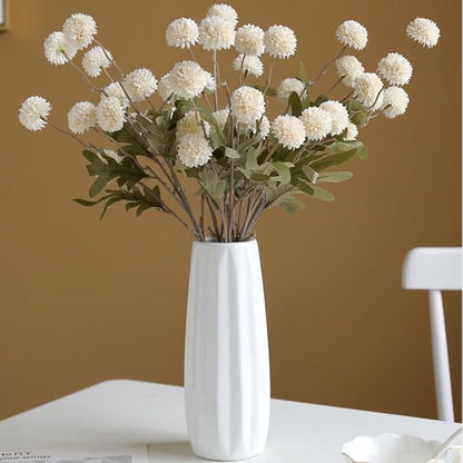 Artificial Flowers for Vases 20.5 Inch 10 Stems，Silk Dried Fake Mums Bouquet Indoor Faux Floral Arrangements for Decoration (White)