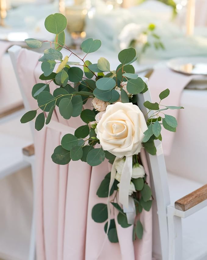 JOYLEX Artificial Flowers Realistic Roses, 50pcs Real Looking Fake Roses with Stem for DIY Wedding Bouquets Centerpieces Bridal Shower Party Home Romantic Decorations (Champagne)