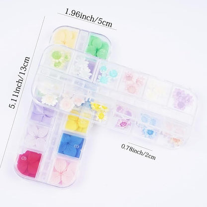 96Pcs Small Dried Pressed Flowers for Crafts,Xinxinran Tiny Dry Flower Kit for Nail Art,Epoxy Resin Accessories,Bookmark,Nails, Jewelry Making,Candle,Soap,Resin Molds(2 Boxs)