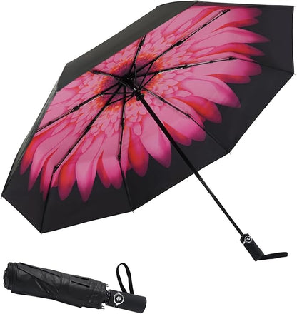 SY COMPACT Travel Umbrella - Windproof Automatic Compact Umbrella, Lightweight Waterproof Design for Backpack, Car & Purse