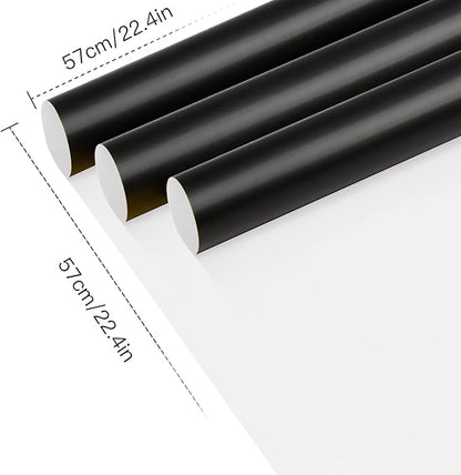 WRAPAHOLIC 20 Sheets Flower Wrapping Paper - 22.4 x 22.4 inch Black White Color Water-Resistant Floral Bouquet Wrapping Paper, Florist Supplies Packaging for Halloween Wedding Birthday Gift DIY
