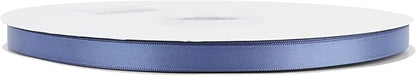 MEEDEE Blue Ribbon 3/8 Inch Smoke Double Faced Satin Silk Dusty Wedding Ribbon for Gift Wrapping, Hair, Lei Making, Card Making, 100 Yards