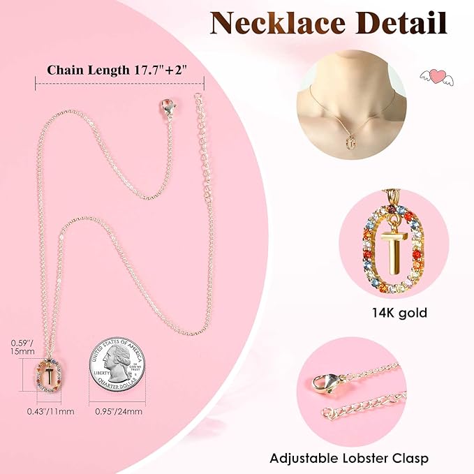 Rose Gifts for Mom Birthday - Preserved Real Roses Flowers Gift with Initial Necklace T, Meaningful Anniversary Present for Girlfriend Her Wife Women