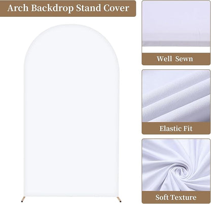 Metal Arch Backdrop Stand and Cover Set, 8FT, 7.2FT Party Backdrop, Easy to Assemble, Backdrop Stand for Parties, Birthday, Baby Shower