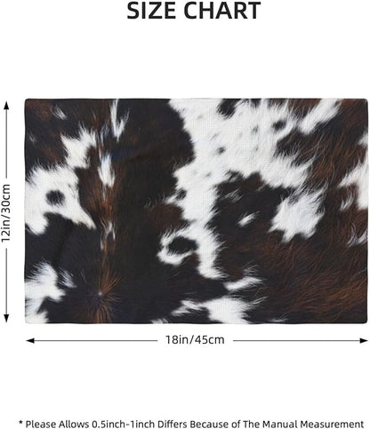 Vintage Cowhide Animal Placemats, Natural Rustic Farm Vintage Cow Animal Fur Texture Print Washable Fabric Placemats Table Kitchen Dining Party 12x18 Inch Set of 6