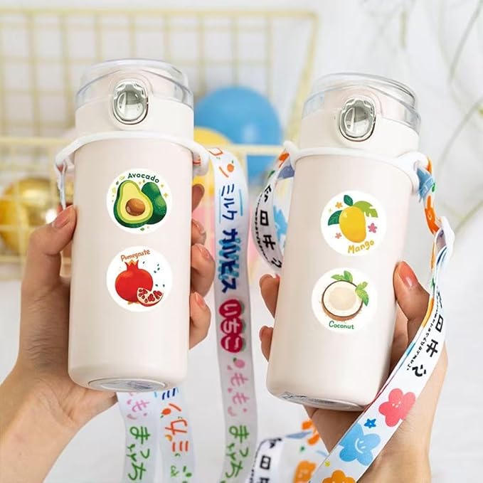 1000 Pcs Fruit Stickers Bulk 2 Roll 1 Inch,Food Pineapple Banana Mango Watermelon Strawberry Sticker Pack Gift for Party Favors Book Water Bottles Laptop,Vegetable Stickers for Kids Boys Girls School