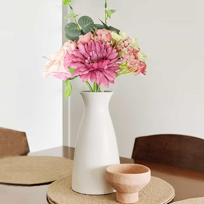 Zerzsy Artificial Flowers Bouquets, Mixed Pink Artificial Peonies, Fake Flower Bride Holding Flowers Faux Floral for Home Wedding Spring Decor