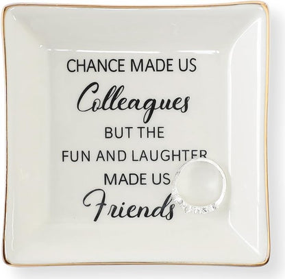 HOME SMILE Ceramic Ring Dish Jewelry Tray for Mom Sister Friends