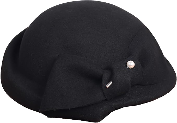 Women Wool Felt Ribbon French Fashion Vintage Millinery Beret Hats Top Cap Ladies Party Wedding Fedoras Chapeau