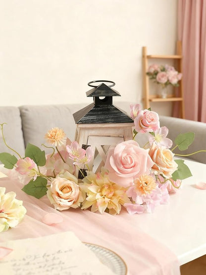 Artificial Flowers, Light Pink Silk Fake Flowers for DIY Wedding Bridal Bouquets, Wedding Cake Flowers for Table Centerpieces Baby Shower Birthday Party Home Decorations