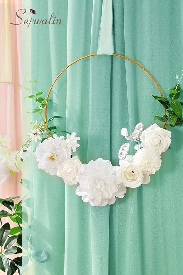 Serwalin White Artificial Flowers, Fake Silk White Flowers for DIY Wedding Bouquets, Wedding Cake Flowers for Table Centerpieces Baby Shower Birthday Party Home Decorations
