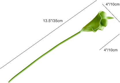 Mandy's PU Green Calla Lily Artificial Flowers 20 Stems 13.5in Faux Realistic Centerpiece for Thanksgiving and Christmas Decorations DIY Bridal Bouquet Home Décor